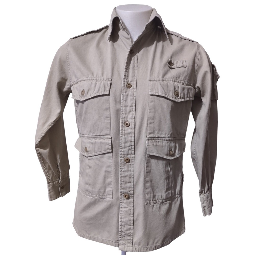 Boston Traders Safari Shirt Medium Vintage Gorp Core Khaki Utility Cargo Shacket